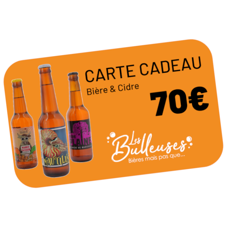 Carte Cadeau Bière & Cidre 70€ • Les Bulleuses